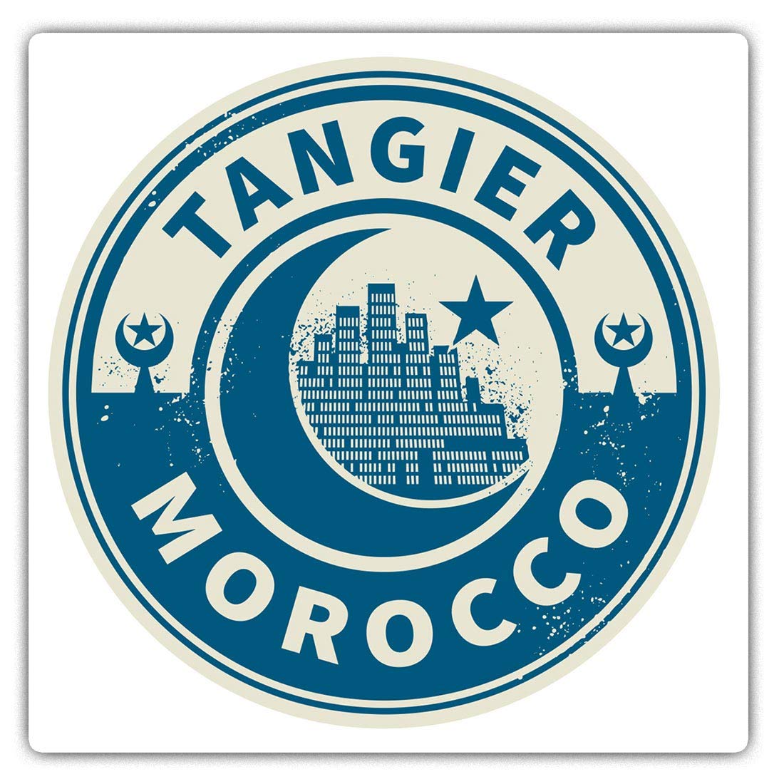 Destination Vinyl Ltd Multi Square Stickers (Set Of 2) 7.5Cm - Morocco Tangier Travel Fun Decals For Laptops,Tablets,Luggage,Scrap Booking,Fridges, #7446