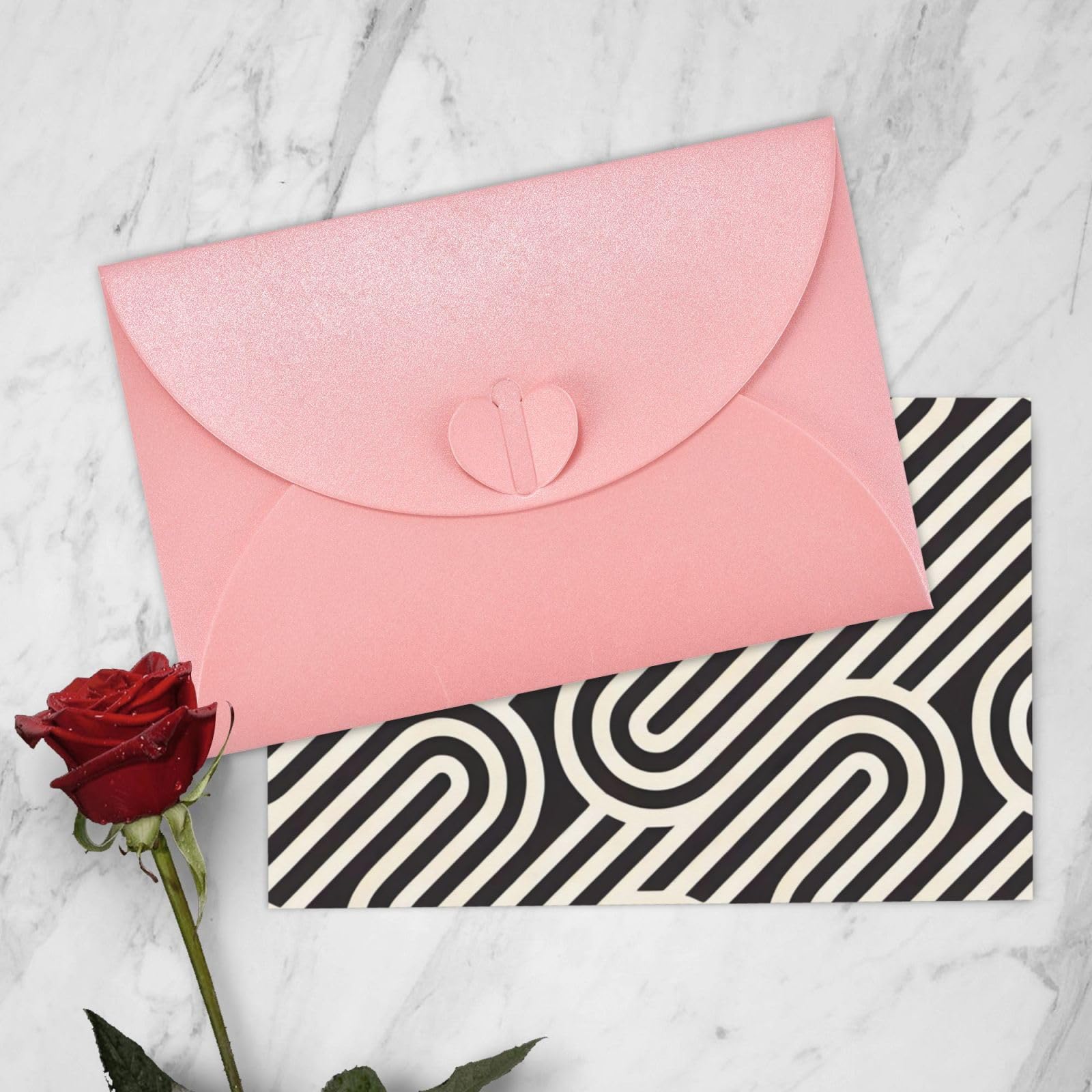 Biglietto di auguri di buon compleanno con buste, 10,2 x 15,2 cm, biglietti di ringraziamento per Natale, vacanze, compleanno, laurea, anniversario, rosa
