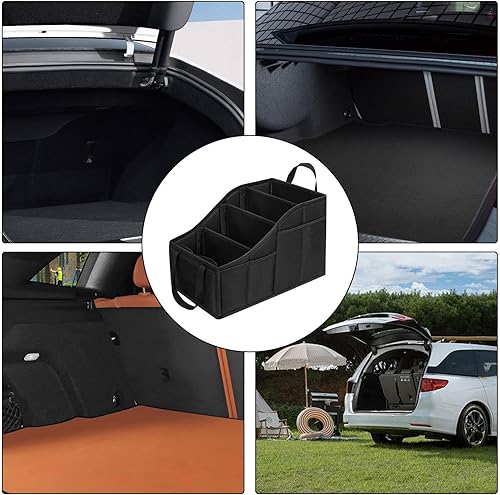 Miniatura 6 de Almacenamiento de coche organizador de maletero de alta capacidad, caja de cesta plegable  Tela Oxford, ideal para juguetes, extintor de incendios,