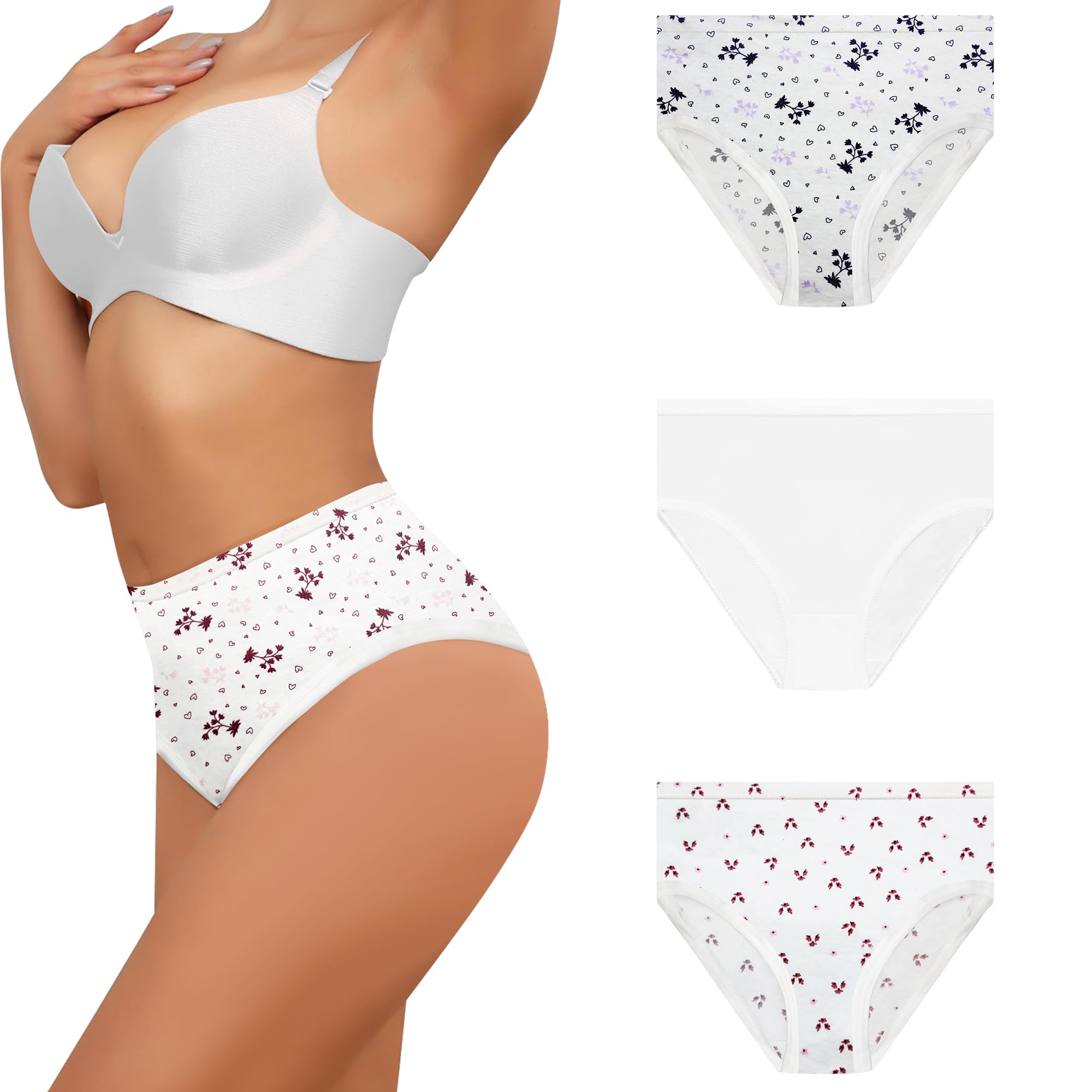Women's High Waist 100% Cotton Underwear Brief Full Coverage Maternity Pregnancy C-Section Recovery After Delivery Panties Combo (Pack of Any Random Prints) Multicolour-image-23