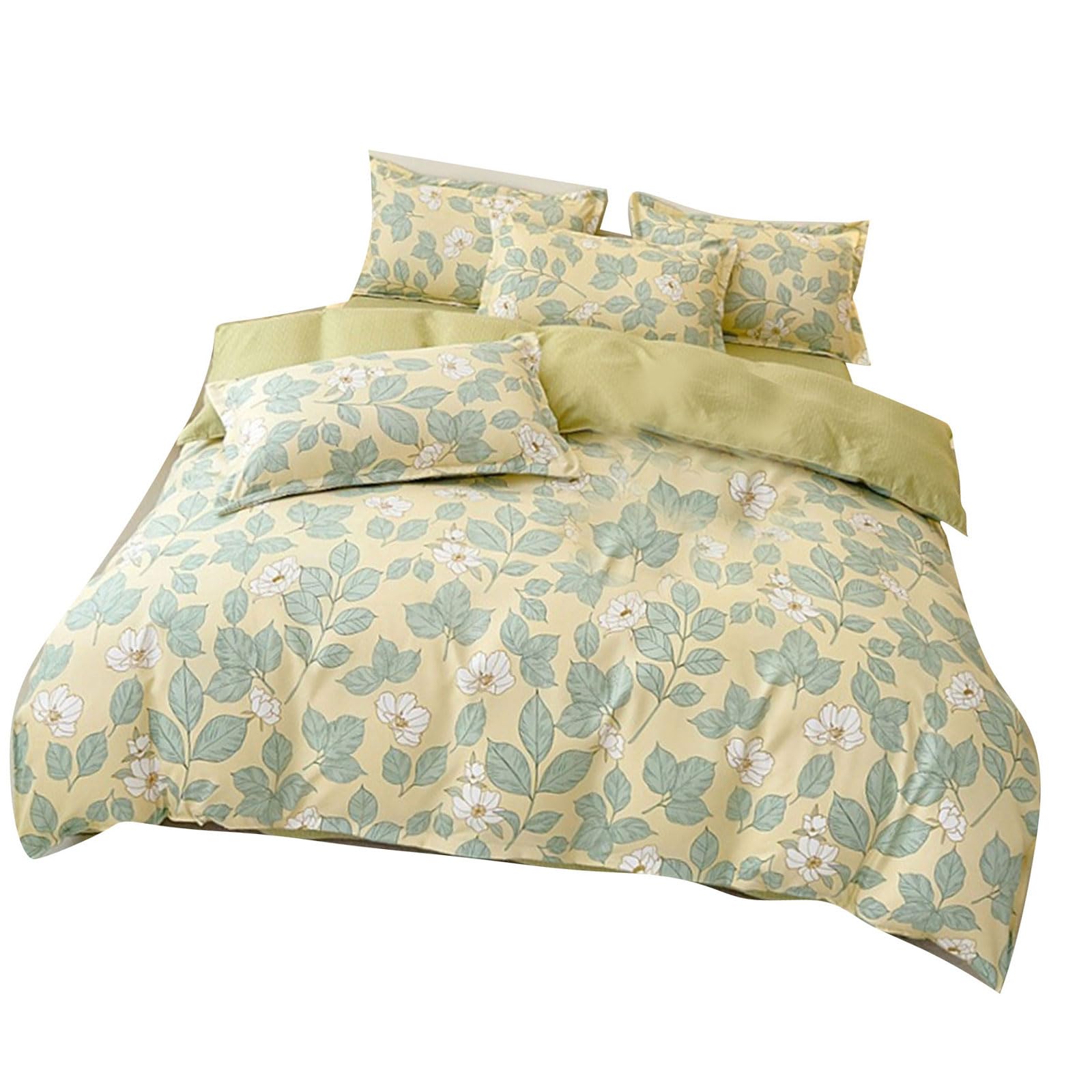 Housse de couette coton délavé pour parure de lit 4 pièces douce toutes saisons