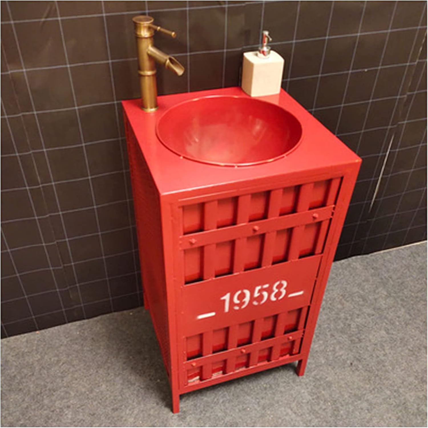 Free Standing Under Sink Bathroom Industrial Style Vanity Unit with Basin