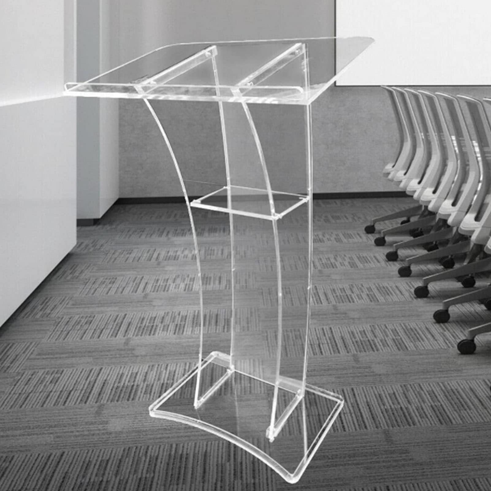 Acryl Podiumständer 119,4 Cm – Transparentes Rednerpult Mit Ablagefach Für Hochzeiten, Konferenzen, Kirche