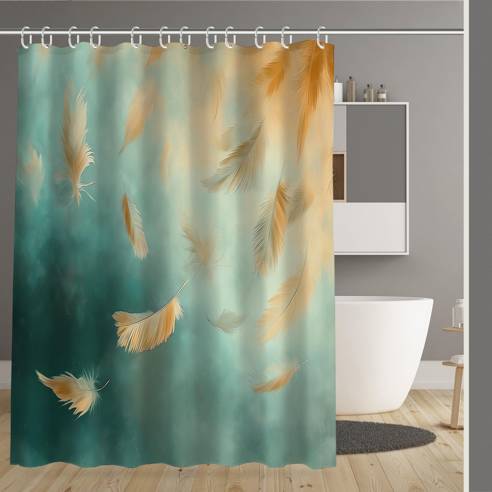 Rideau de douche imperméable lavable pour éliminer l'eau sur le sol de la salle de bain