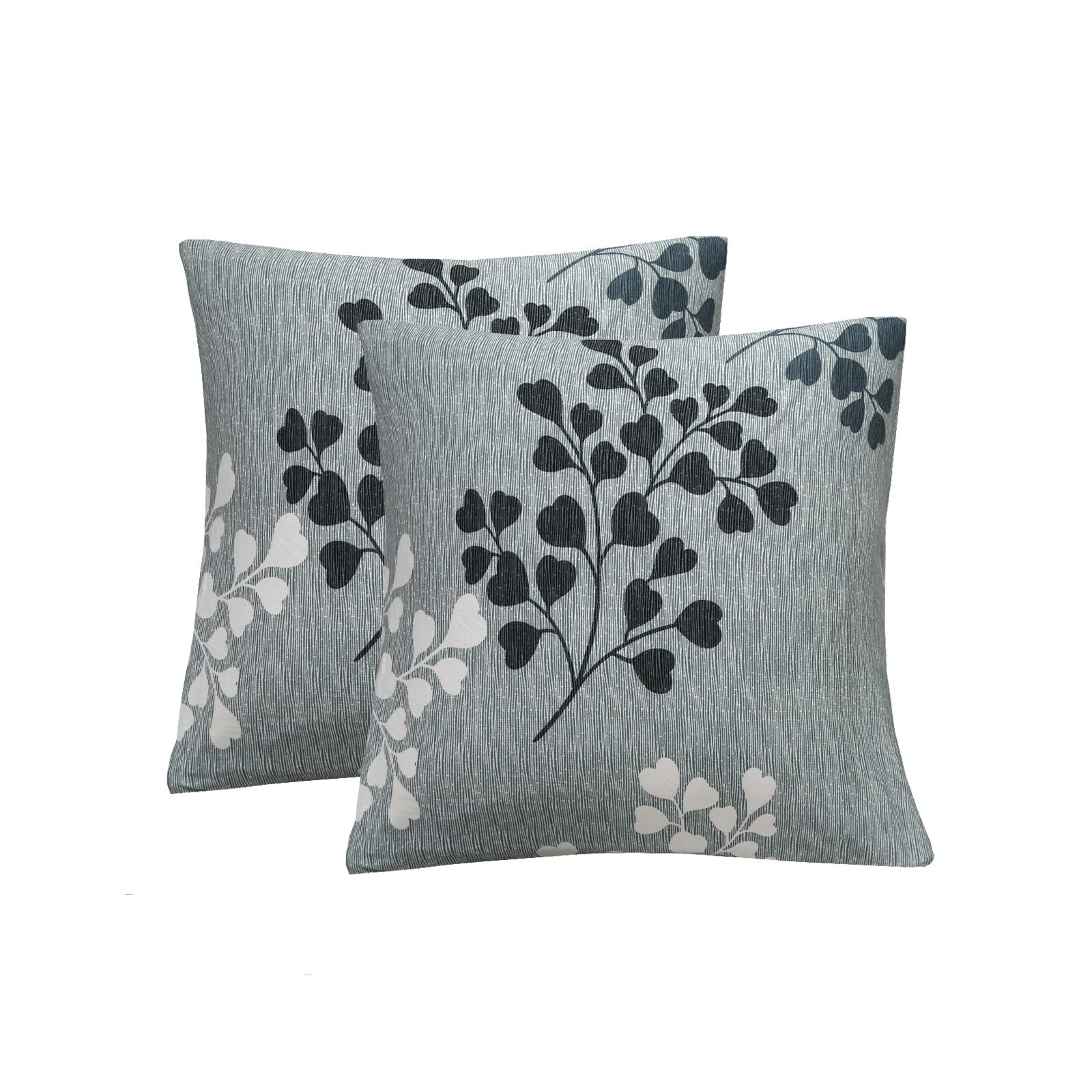 Jaotto Federe Confezione da 2 Federe Cuscini Divano Decorativi Fodere Quadrati Spandex 45x45cm Cuscino Copricuscini per Soggiorno Camera da Letto Casa(Stile Foglie,Set di 2)