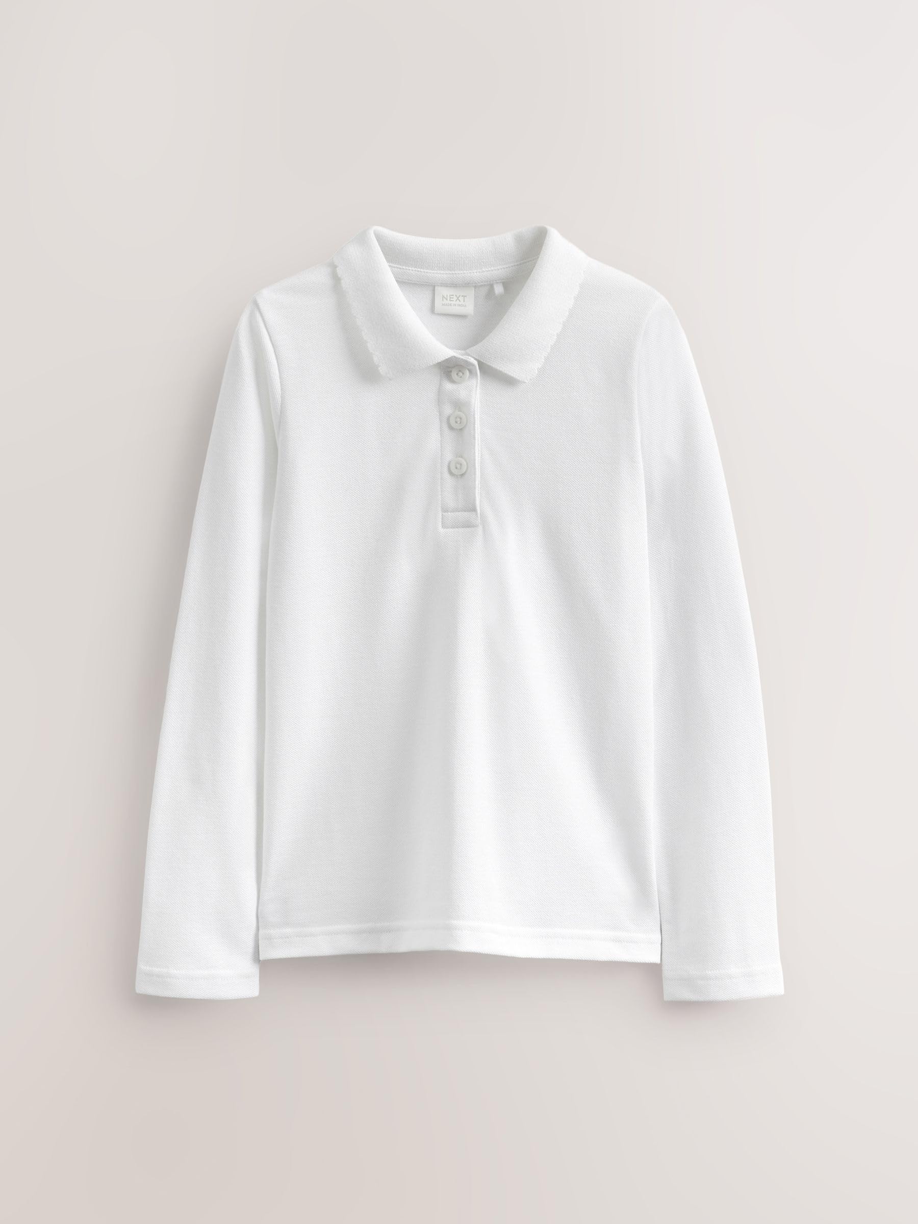 NEXT Fille Polo d’école Slim à Manches Longues 100% Coton, Lot de 5