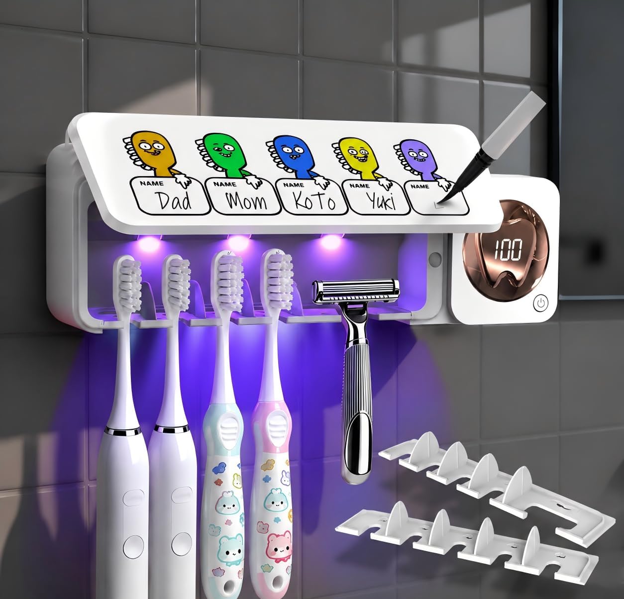 MONIAN Wall Mounted Toothbrush Holder