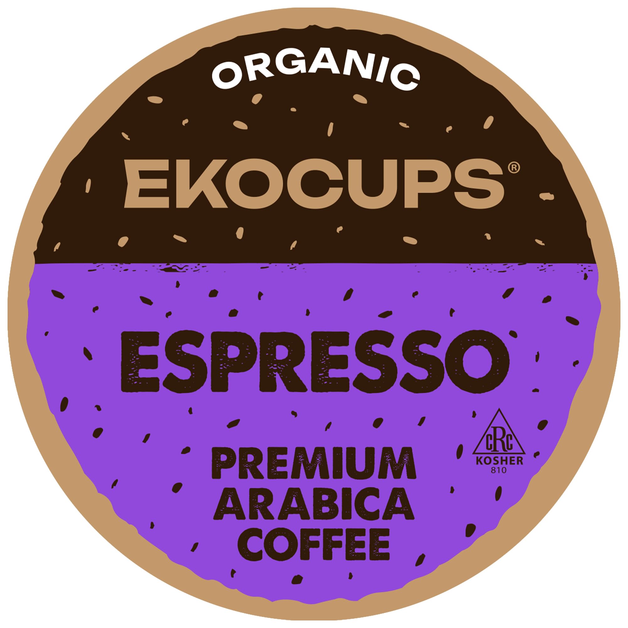 EKOCUPS Organic Espresso Roast Coffee Pods, Extra 30% More Coffee Per Cup, Artisan Fair Trade Dark Roast, Espresso Coffee for Keurig K Cup Machines, Recyclable Pods, 40 Count