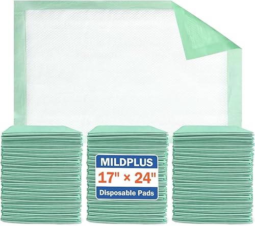 Miniatura 9 de MILDPLUS Almohadillas desechables de 17 x 24 pulgadas (200 unidades) almohadillas absorbentes de luz para niños, cachorros, gatos y tioilet