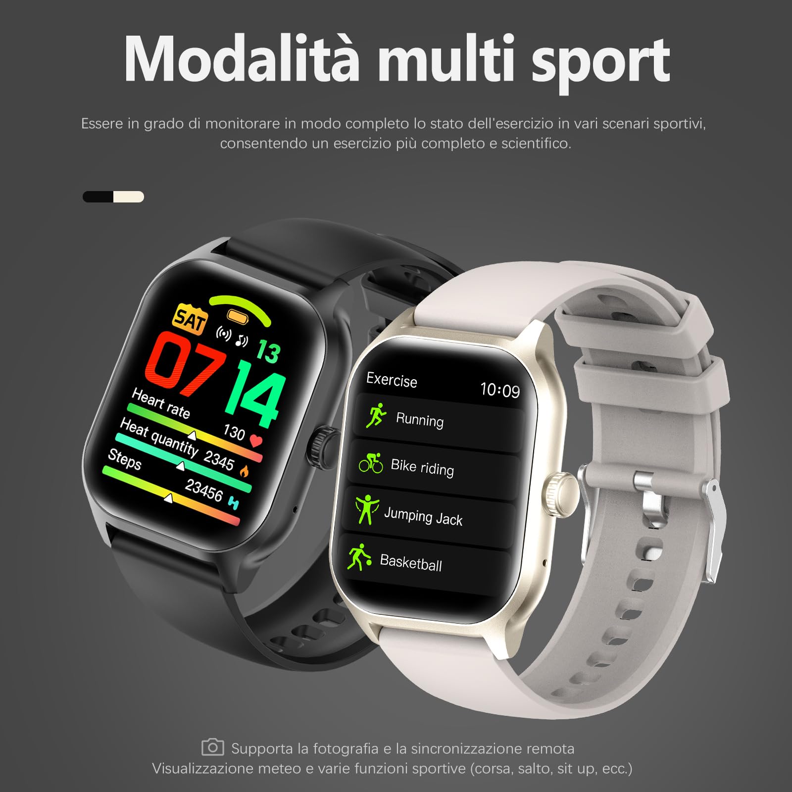 zaisia Smartwatch Uomo Donna con Chiamare/Rispondere, 2.01" Molteplici modalità Sportive Orologio Smartwatch con Contapassi/Sonno/Cardiofrequenzimetro, IP68 Orologio Intelligente per Andorid iOS