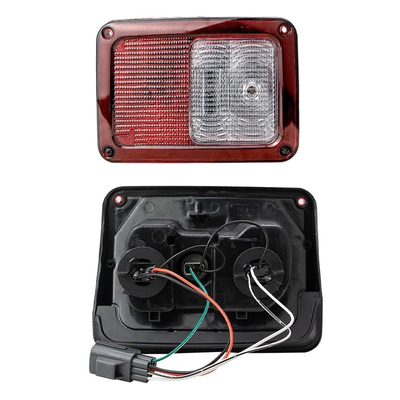 Generico Lampada posteriore fanale posteriore Fanale posteriore trasparente/rosso 12V lato sinistro o destro con per Jeep Per Wrangler JK 2007-2017 Freno fendinebbia per segnale(Rear Left)