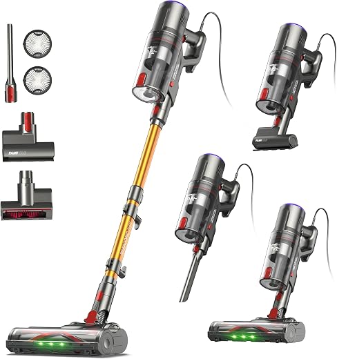 🔥 FamiVac FV2 Aspiradora con Cable, 65Kpa/600W Aspirador Potente con Cepillo para Colchón, 1,3KG Ligera, Cable 7M, 1,5L, Cepillo Antienredos & Autoportante para Alfombras, Suelos, Pelos de Mascotas | 65Kpa/600W, 4 lbs Lightweight, 7M Cable, 1.5L, Anti-Tangle & Self-Supporting Brush for Carpets, Floors, Pet Hair