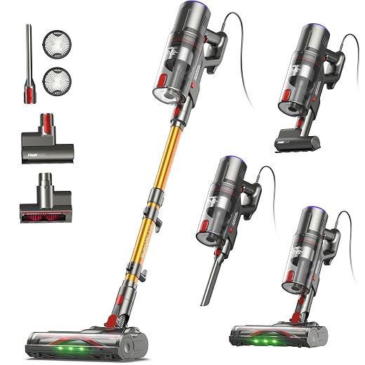 FamiVac FV2 Aspiradora con Cable, 65Kpa/600W Aspirador Potente con Cepillo para Colchón, 1,3KG Ligera, Cable 7M, 1,5L, Cepillo Antienredos & Autoportante para Alfombras, Suelos, Pelos de Mascotas | 65Kpa/600W, 4 lbs Lightweight, 7M Cable, 1.5L, Anti-Tangle & Self-Supporting Brush for Carpets, Floors, Pet Hair