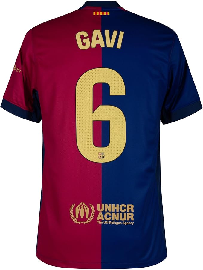 Camisa de futebol GAVI 6# Home 2023/24, Azul/vermelho, XXG