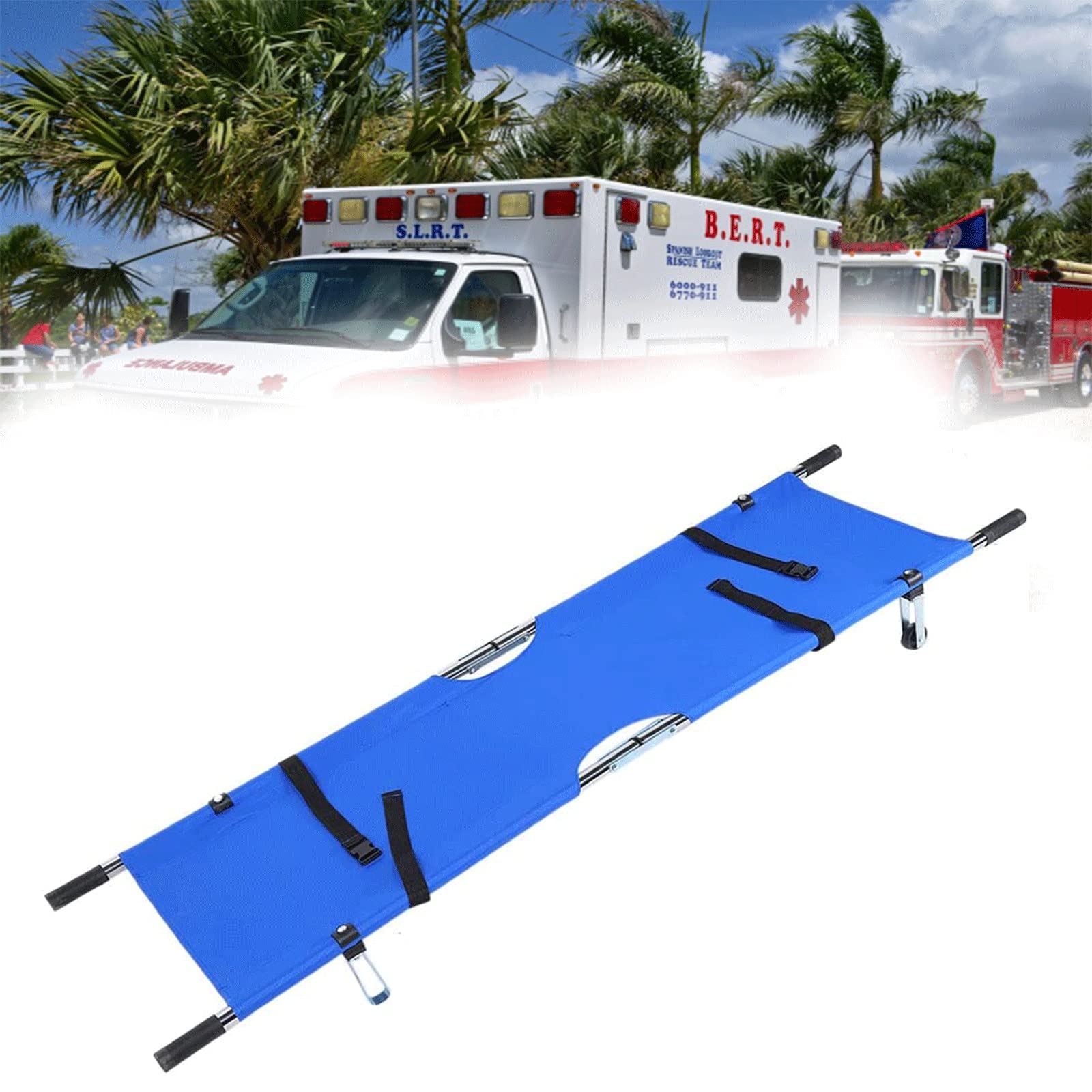SWENEEN Portable Stretcher,Waterproof Foldable Steel Emergency Rescue Stretcher For Hospital,Clinic,Home,Sports Venues,Ambulance Stretcher,