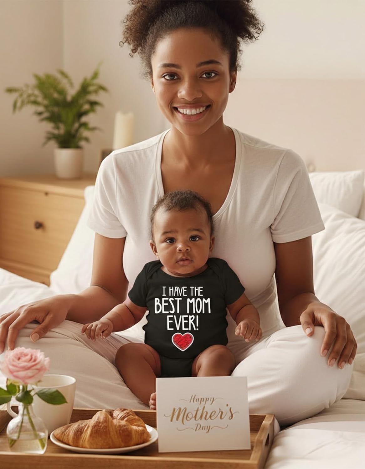 Tstars I Have the Best Mom Ever Baby Bodysuit - Cute Infant Outfit Gift for Baby Shower or First Mother's Day
