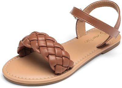 DREAM PAIRS Mädchen Sandalen Sommerschuhe,Size 33.5,Braun,SDSD222K