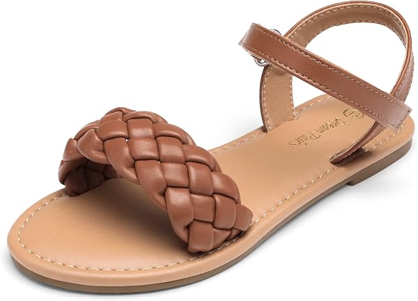 DREAM PAIRS Mädchen Sandalen Sommerschuhe,Size 33.5,Braun,SDSD222K