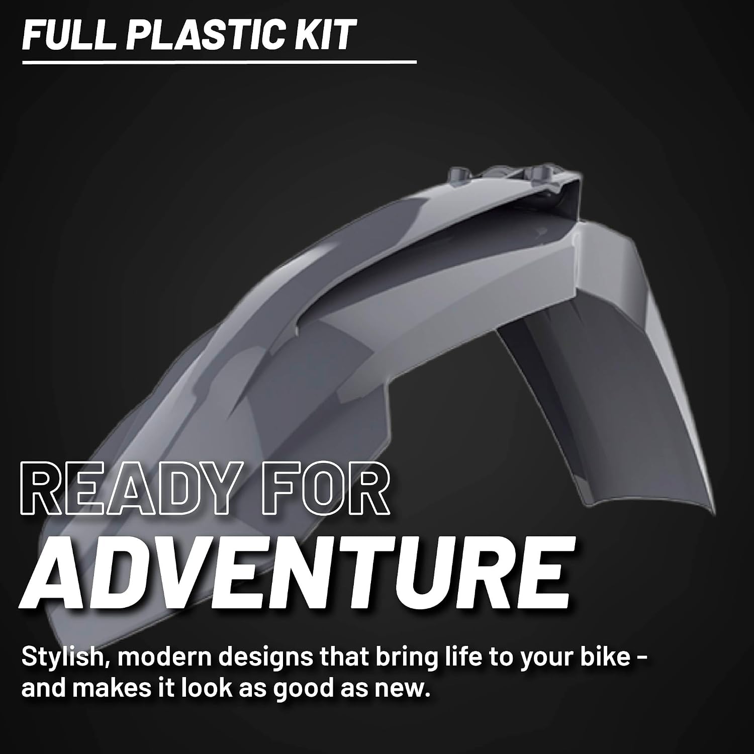 Polisport Motocross (MX) Replica Plastic Kit for KTM EXC/EXC-F & XC-W/XCF-W (2017–2019) Dirt Bike – OEM Quality, Durable, Flexible & Perfect Fit – Nardo Grey