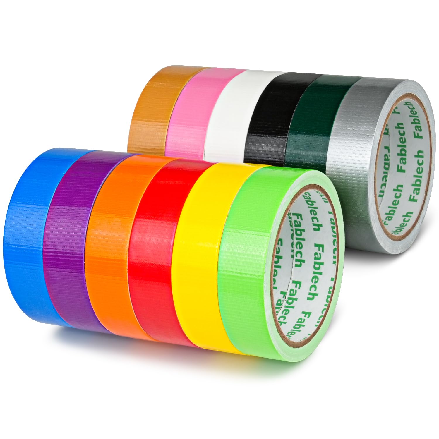 12 Pack Colored Duct Tape, 1 in × 10 Yds , Rainbow Tape Crafts DIY Projects image 2