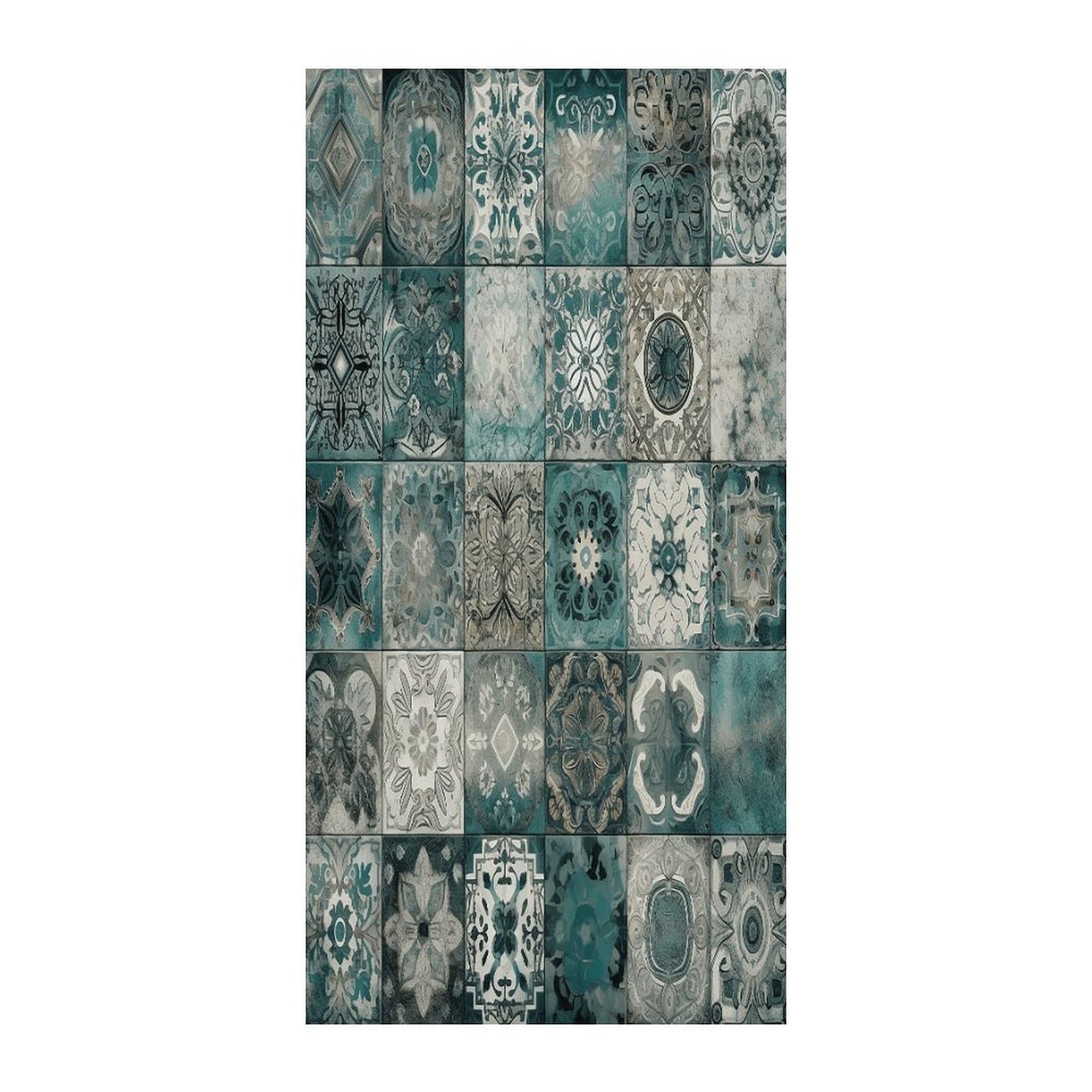 Fekiloot Style Green And Dark Beige Door Curtain Room Divider Curtains