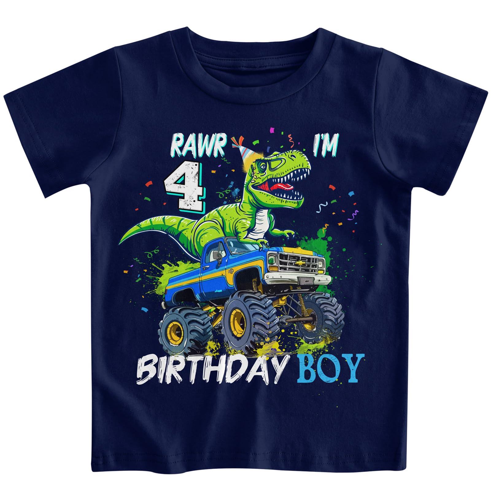 kids4ever Geburtstags Jungen T-Shirt Bauparty T-Shirts Bagger Baumwolle Kurzarm Shirts 2-6 Jahre