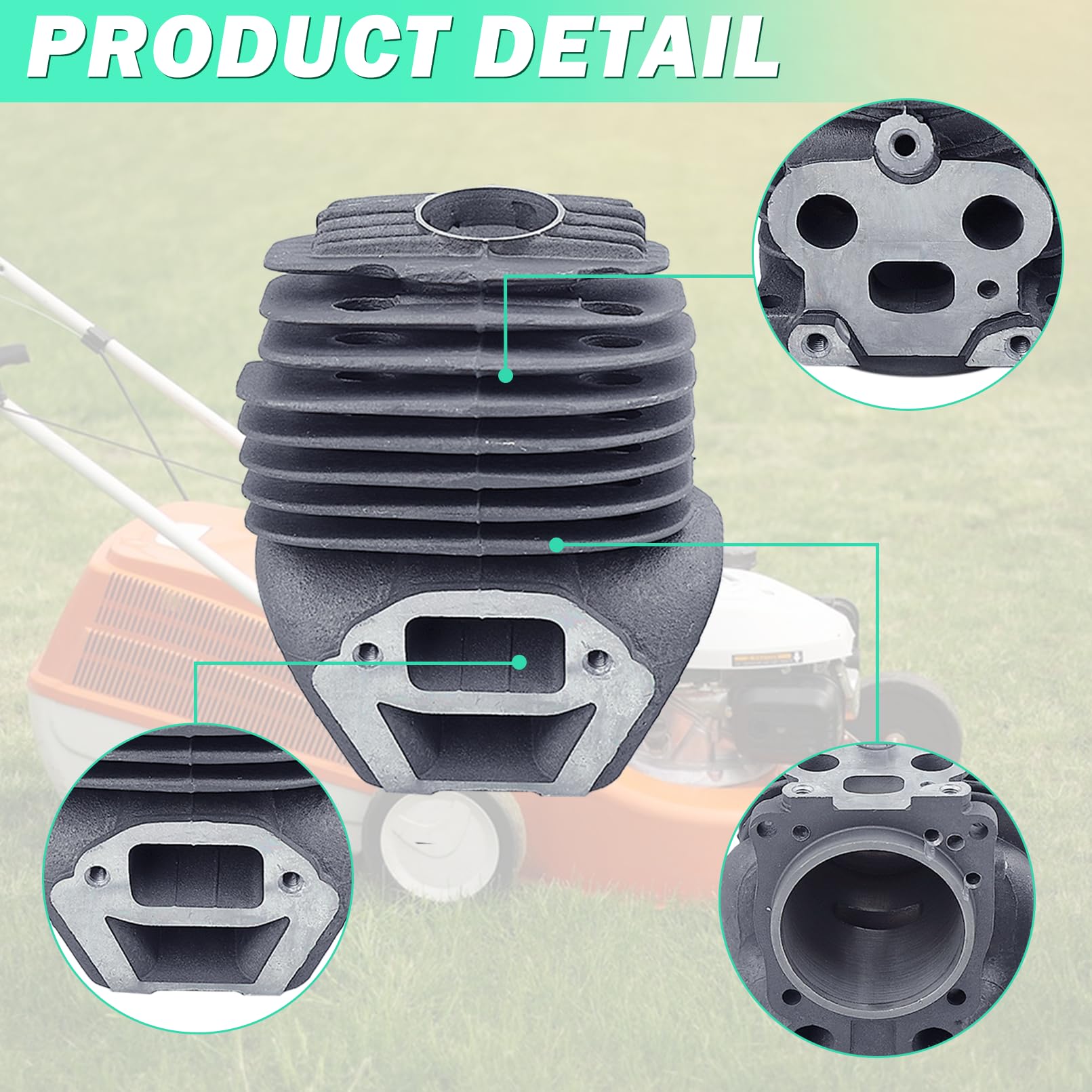 Adefol Kit de pistón de cilindro para Husqvarna K760 K750 cortadora, Cilindro con bujía, válvula de alivio de presión y filtro de combustible, Repuesto 506 38 61-71