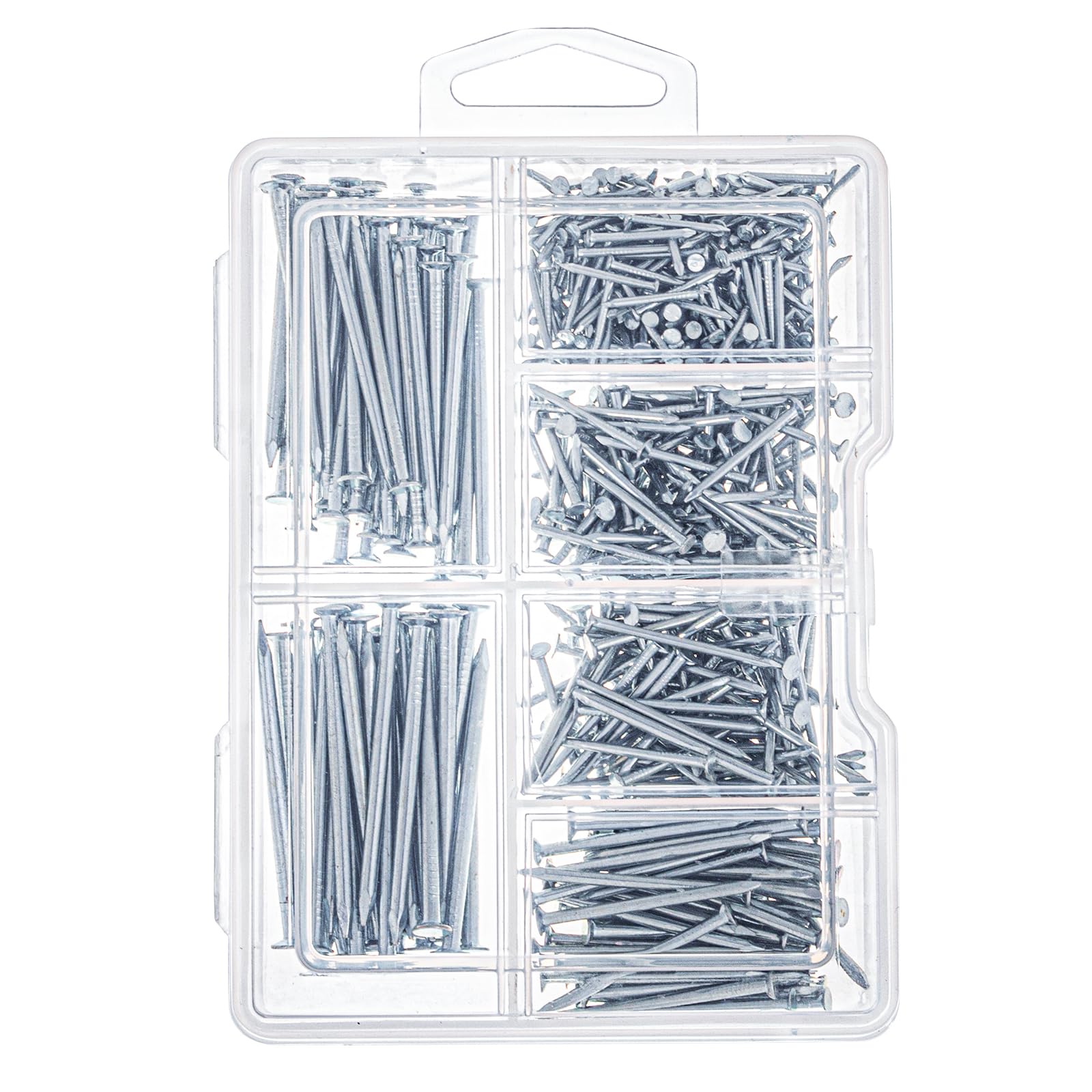 Hardware-Nägel-Sortiment-Set, 600 verzinkte Nägel, zum Aufhängen von Bildern, inklusive Finish, Draht, gemeinsame Nägel