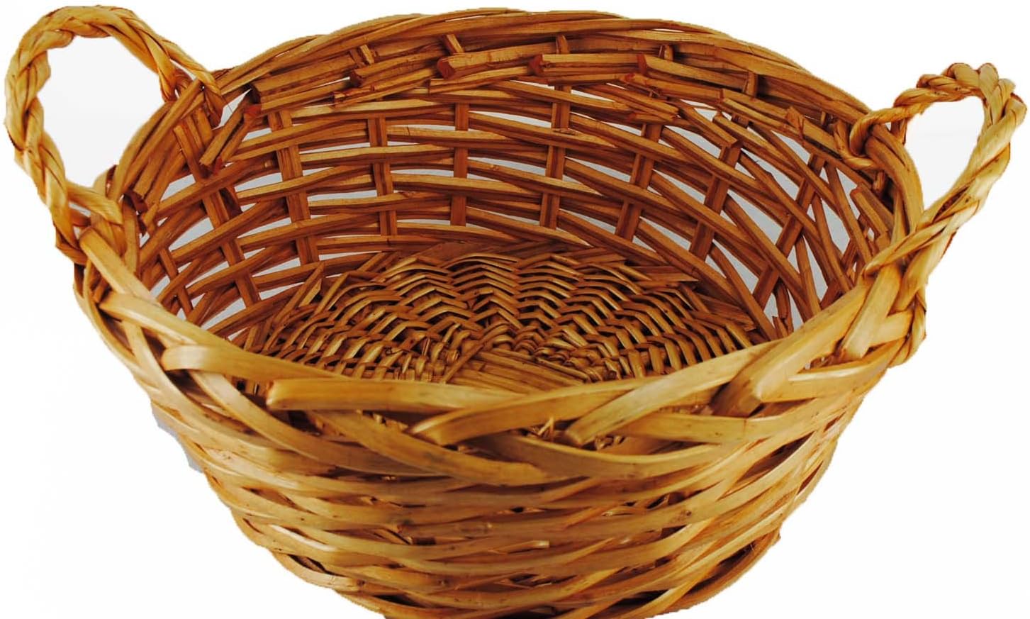 TopherTrading TOPOT Honey Brown Willow Basket with Ear Handles