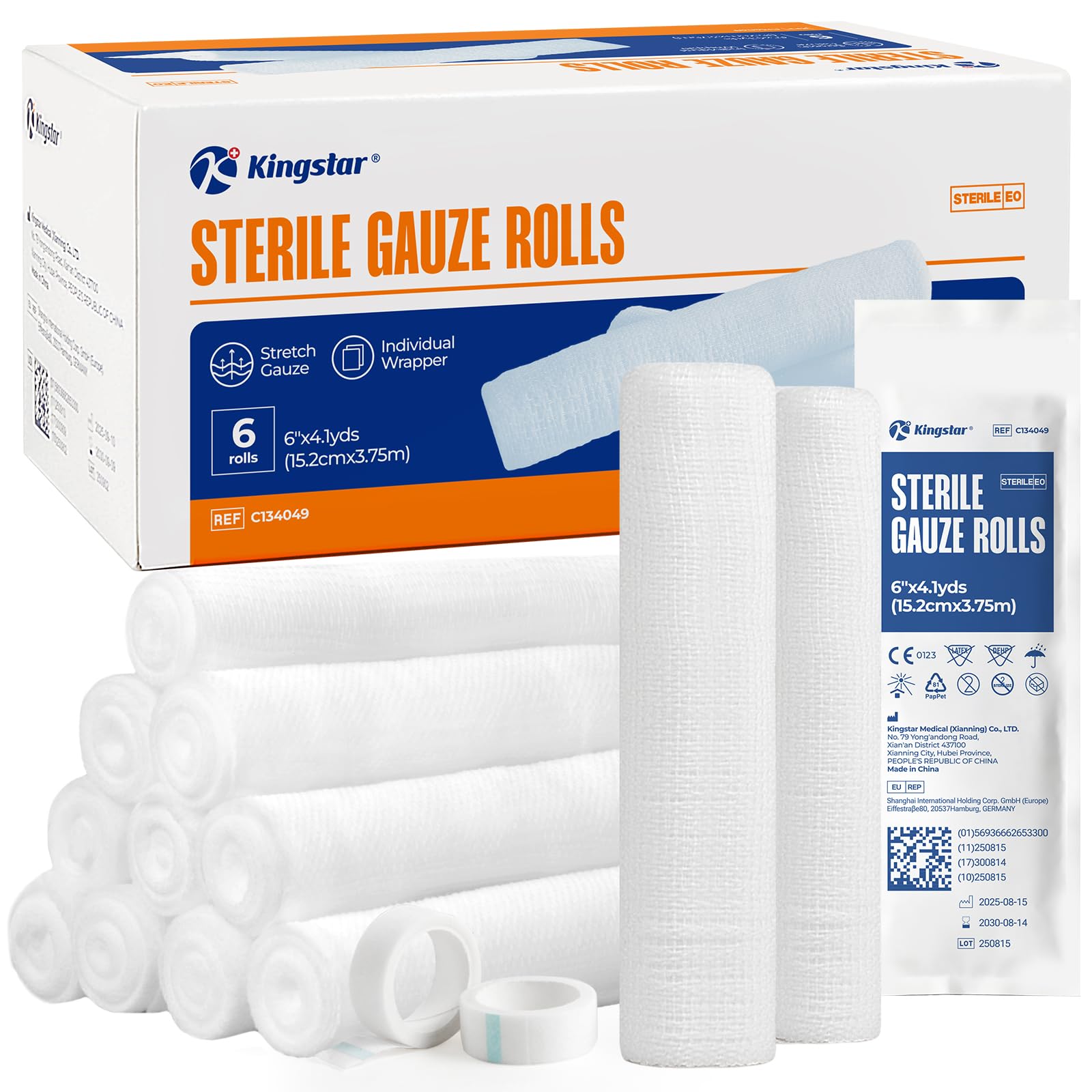 Sterile Gauze Rolls - 12 Pack for Wound Care -8