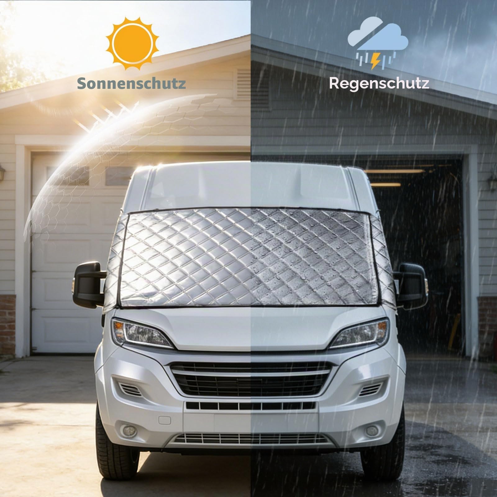 Thermo-Fenstermatte für den Außenbereich, passend für Peugeot Boxer, Citroen Jumper, FIAT Ducato X250/290, verdickte, abnehmbare Auto-Windschutzscheibenabdeckung, Sonnenschutz, Frostschutz, EIS-Hagel
