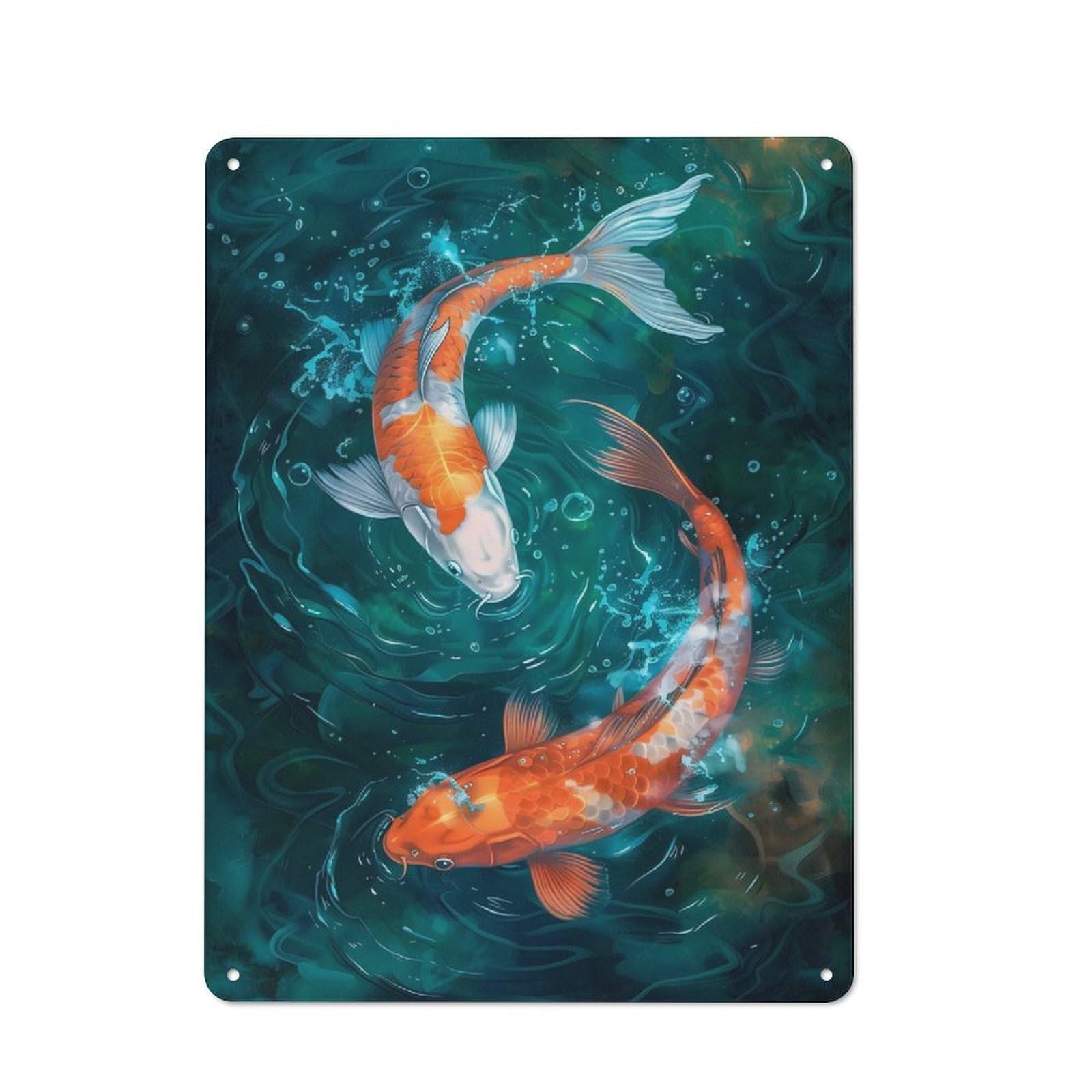 Graceful Ripples Rustic Metal Wall Decor 40x30cm, Decorative Metal Plaque for Shed, Garden Room, Porch Or Garage