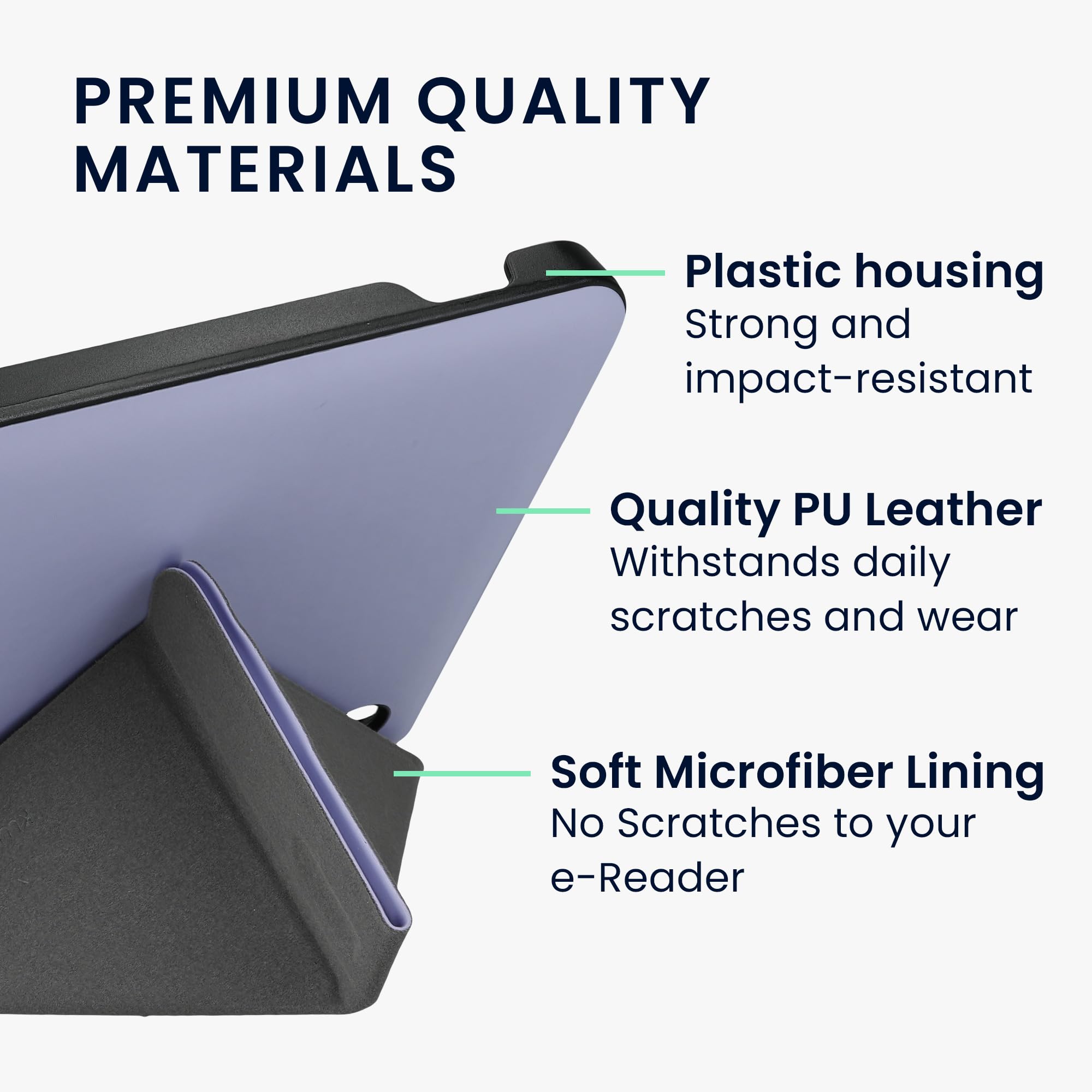 kwmobile Custodia Pieghevole Compatibile con Kobo Libra H2O Cover - Cover Magnetica Pelle PU eReader con Stand lavanda