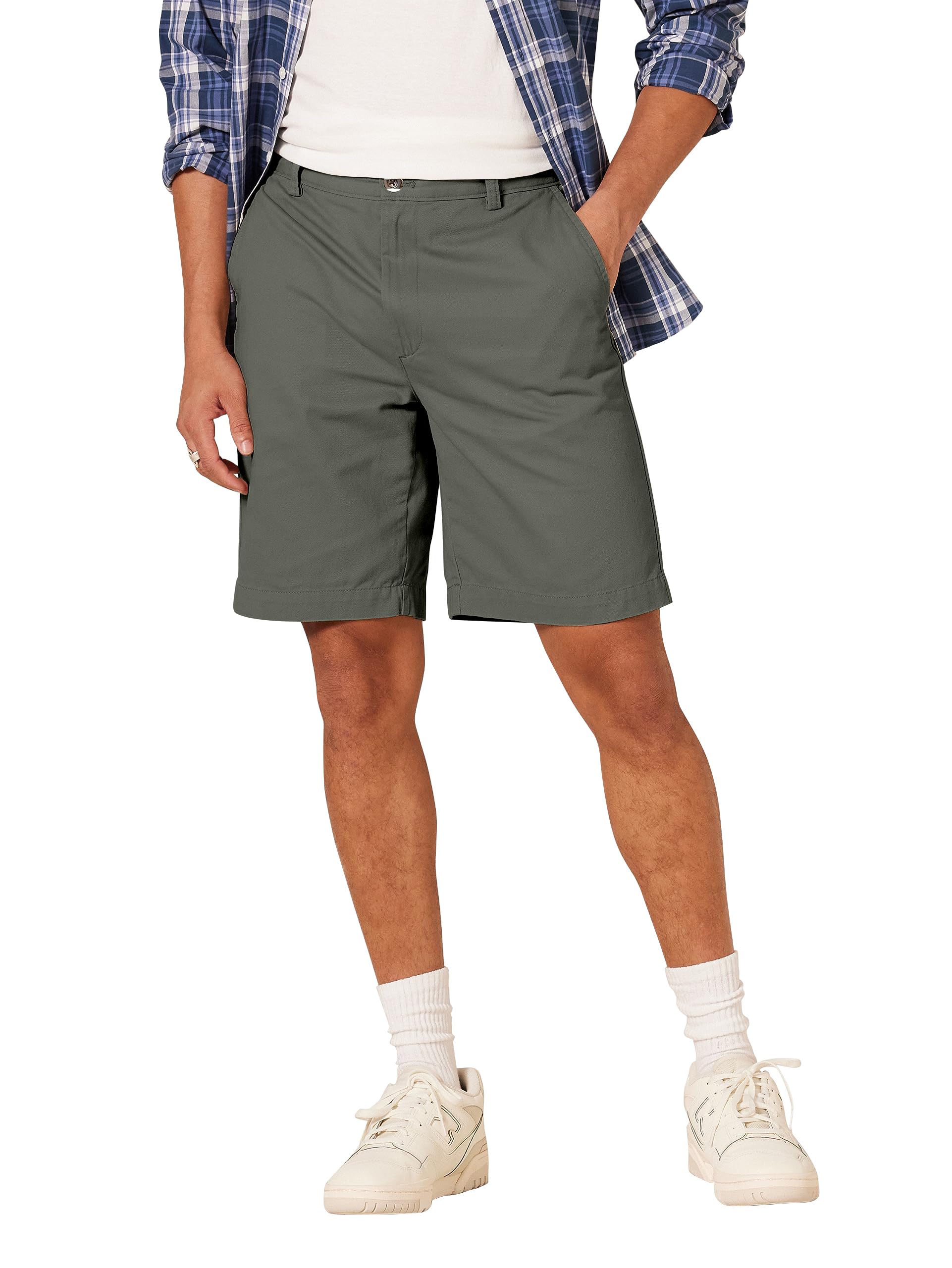 avanova Men's Classic Fit Cotton Twill Chino Shorts – Breathable Summer Casual Wear with Zip Fly, Slant Pockets & Button Closure | Lightweight Non-Stretch Shorts ((Shorts 265)-picture-55
