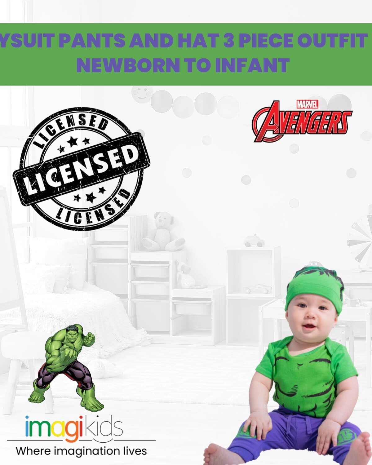 Marvel Avengers Black Panther Baby Cosplay Bodysuit Pants and Hat 3 Piece Outfit Set Newborn to Infant - Image 2