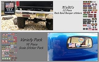 Bumper/Window Decals for RC Scale cralwer - 2 Styles - Axial SCX10 II RC4WD Redcat Gen7 Gen8 TRX4 Vanquish VS4-10 Stickers (Rock Band - 52 Piece)