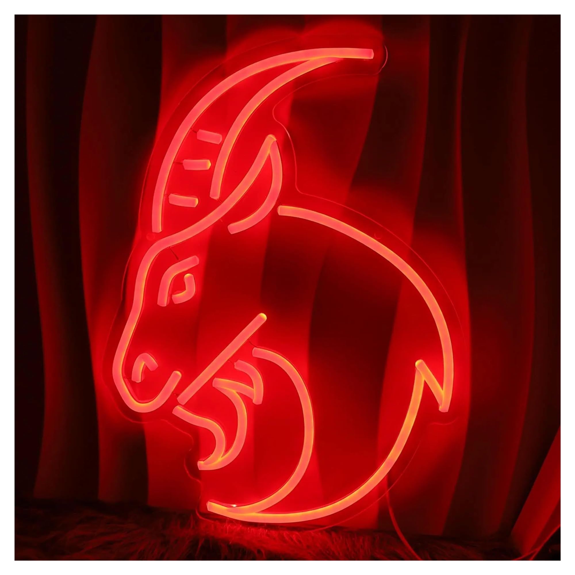 LEMST Sign Lamp Goat Neon, with A Sense of Wildness and Power, Suitable for Personalized Space Decoration 39x29cm