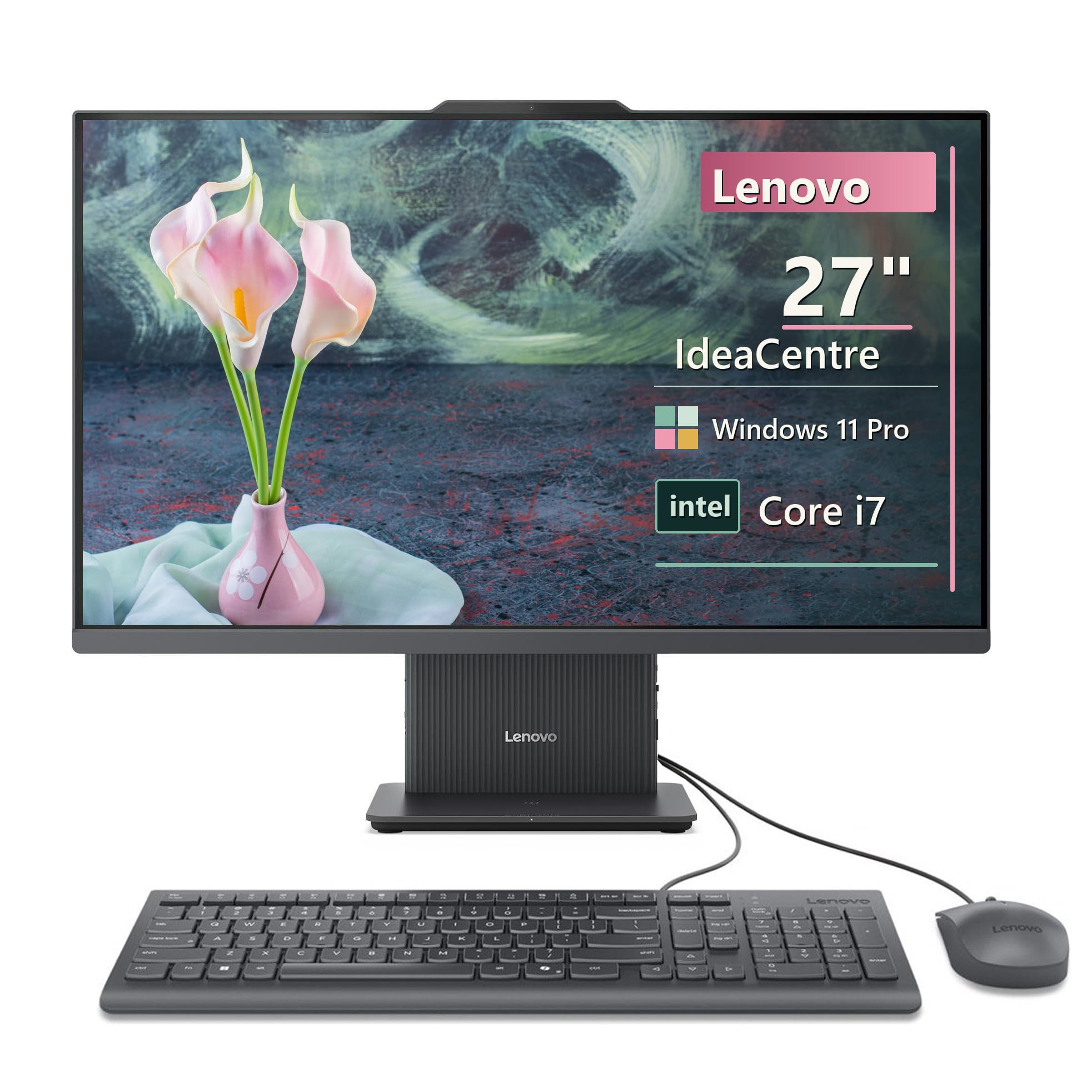 Lenovo IdeaCentre AIO 27IRH 27" All-in-One PC, Core i7, 32GB, 1TB SSD | Sleek all-in-one PC for home & office — vivid 27" display, fast i7 performance, wireless setup included.