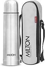 Milton Flip Lid 500 Thermosteel Water Bottle 500 ml, 24 Hr Hot and Cold I Leak Proof Lid with Jacket, ISI Certified I Vacuum Insulated I for Office, Gym, School I Silver