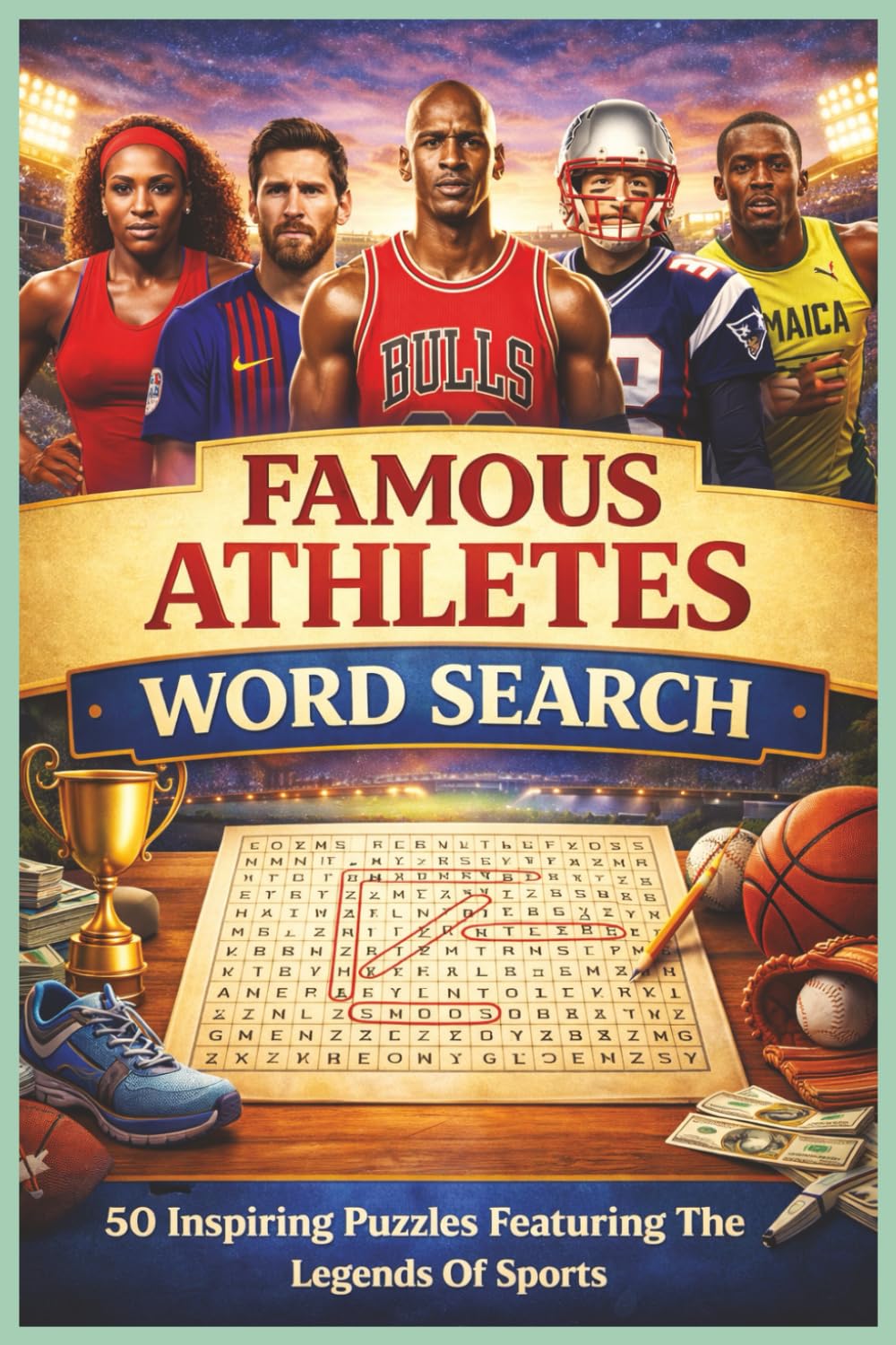 Famous Athletes Word Search: 50 Challenging Puzzles Featuring Legendary Sports Icons (Word Search Puzzle Collection)