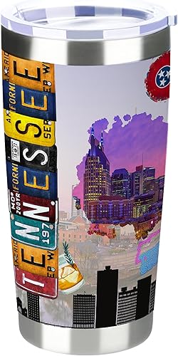 SMLIXE Vaso aislado de 20 onzas de Tennessee State, taza de café con mapa de Estados Unidos, regalo de cumpleaños, lindo vaso personalizado con tapa