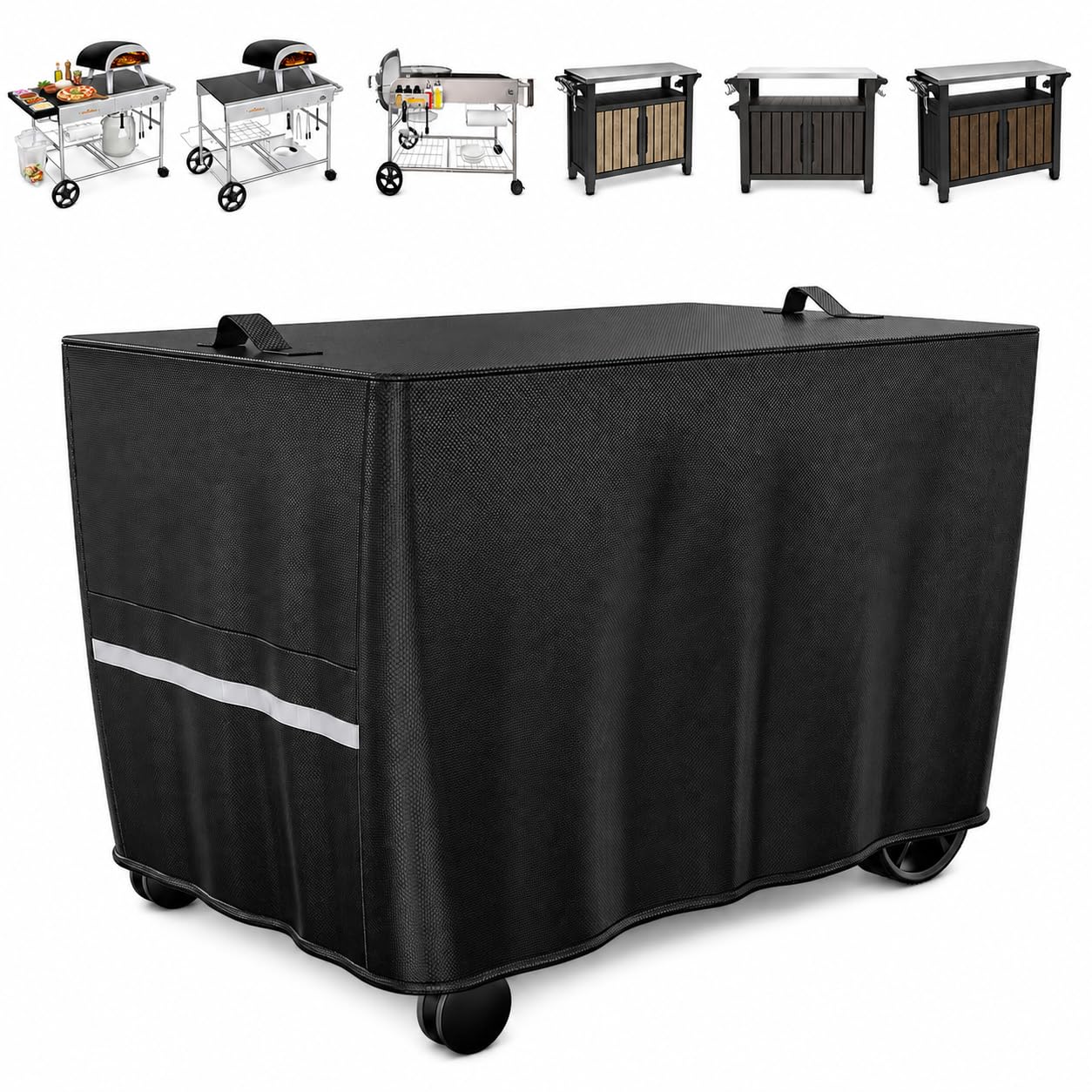 Pokrowiec na stół do pieca do pizzy, pokrowiec na stół do grilla na zewnątrz, uniwersalny wodoodporny taras grill grill wózek stojak pokrywa - 130 x 60 x 80 cm, pokrowiec na stół