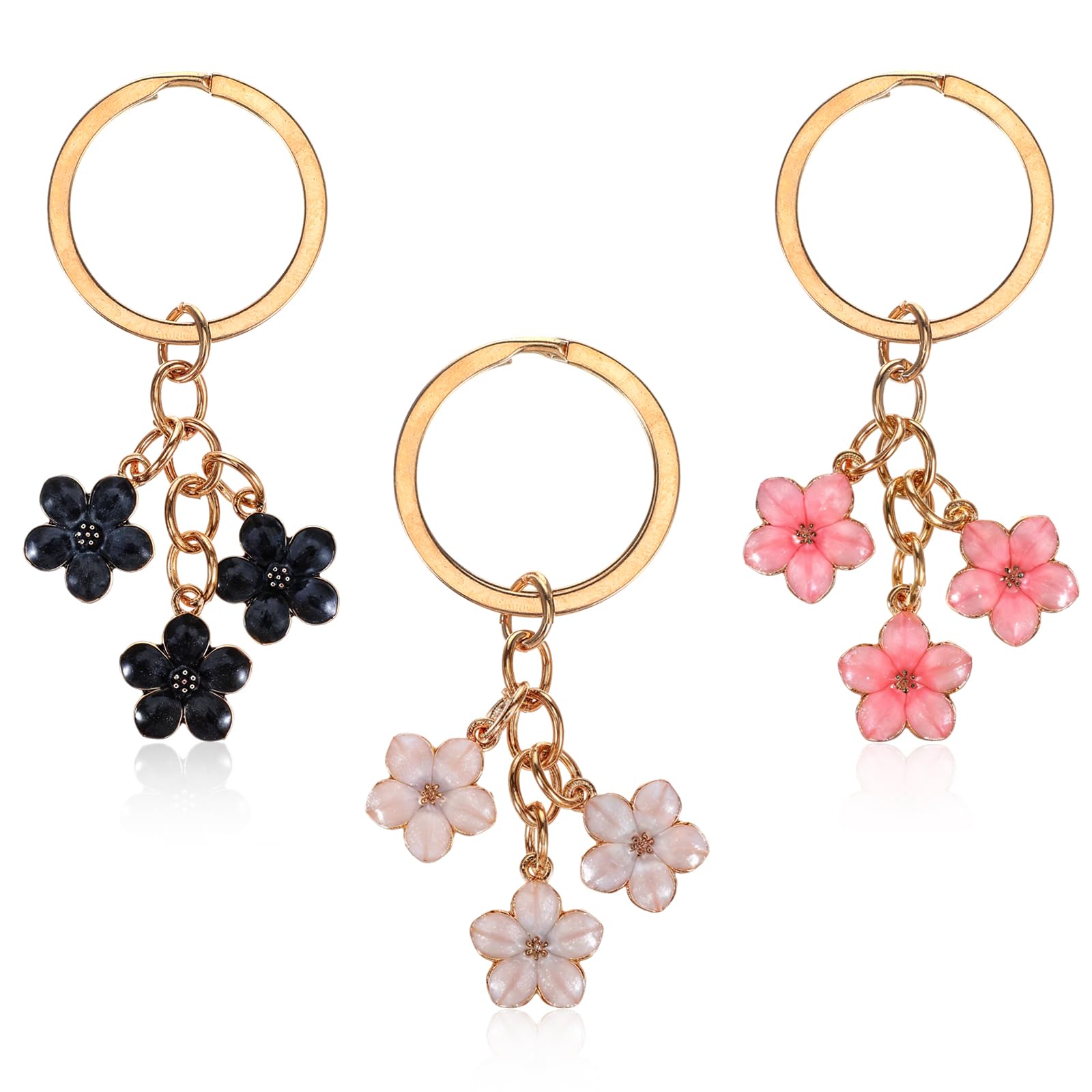 Sleutelhanger | Bloem wit & houten letters – Baby Jewellery