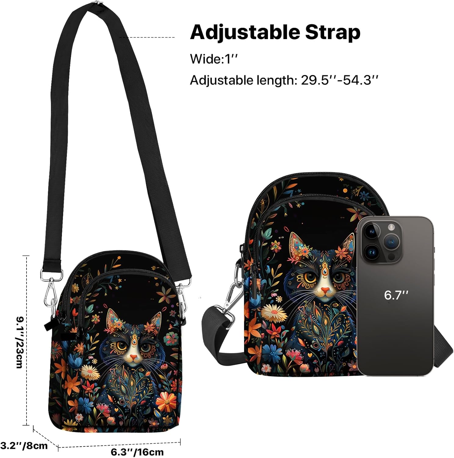 Crossbody Bags for Women Cell Phone Purse Casual Shoulder Bag with Adjustable Strap Card Slots for Travel Work - Image 4