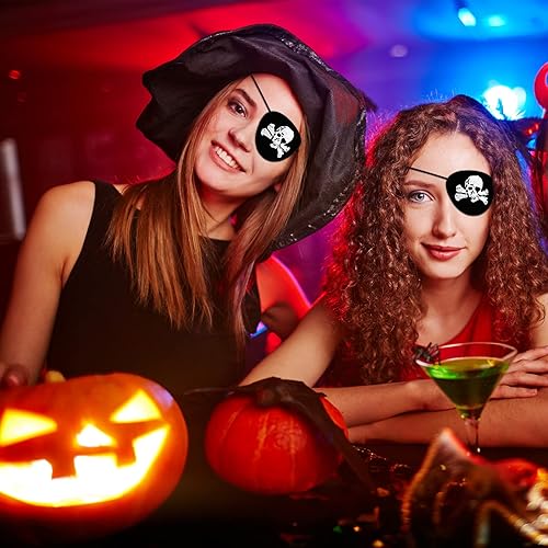 Miniatura 5 de 48 parches de ojo de capitán pirata de Halloween, parches de fieltro negro, accesorios de cosplay, parches de pirata de un ojo, parches de calavera