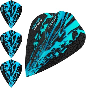 Harrows Rapide X Dart Flights - 100 Micron - Kite - 1 Set 3 Aqua Blue