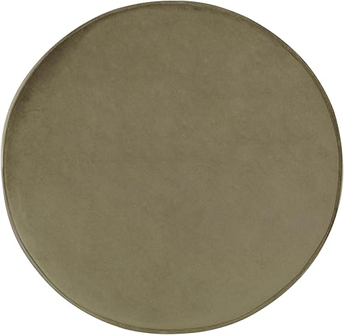 Miniatura 9 de HomePop Decoración del hogar | Otomana redonda tapizada de almacenamiento | Otomana con almacenamiento para sala de estar y dormitorio, terciopelo