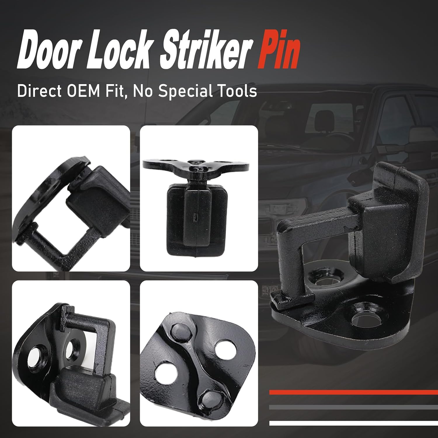 4PCS Door Lock Latch Striker Pin Compatible with Ford F-150 F-250 F-350