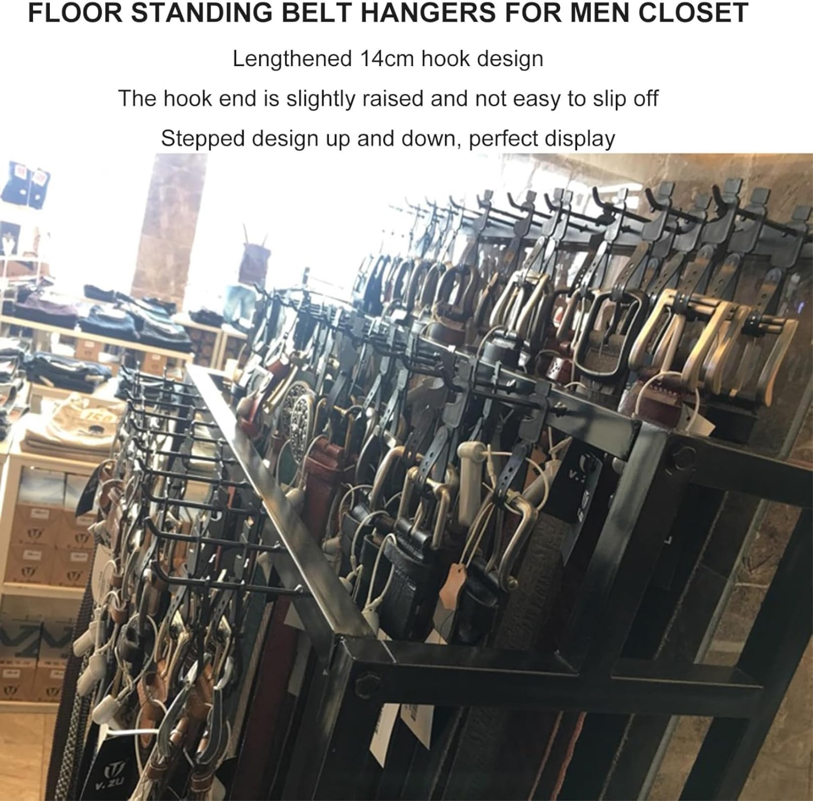 Gürtel-Kleiderbügel-Organizer für Herren-Garderobe, Schlafzimmer, Geschäft – Krawatten- und Schmuckständer, platzsparender Zubehörhalter