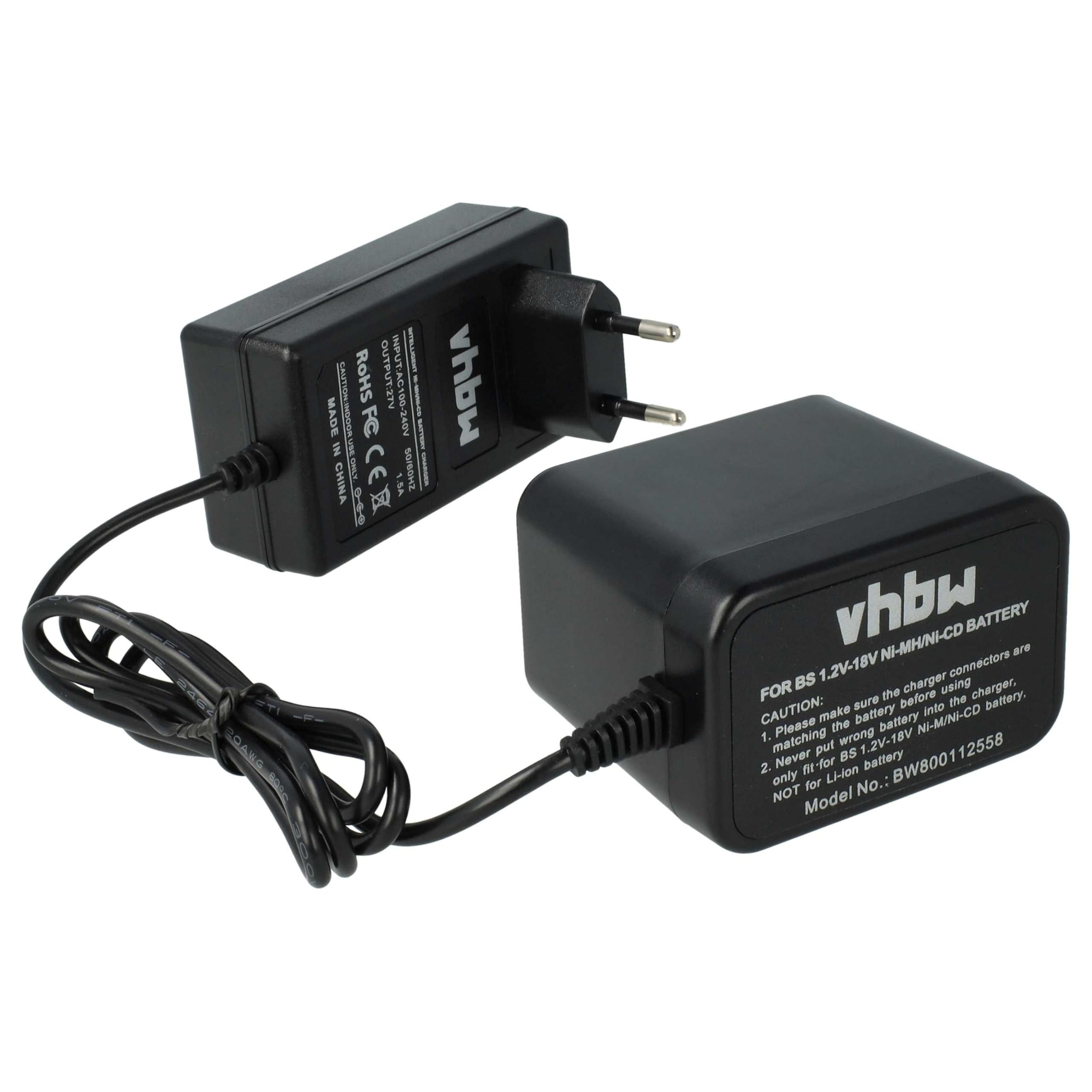 vhbw caricabatterie compatibile con Bosch GSR 12-2, GSR 12 VE-2, GSR 12-1, GSB 9.6VES-2, GSR 12V, GSB 96 P-2, GSR 12VE batterie di attrezzi, 1,2V
